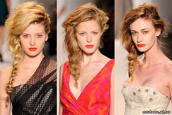 Коса на бок. Модная прическа 2010-2011
